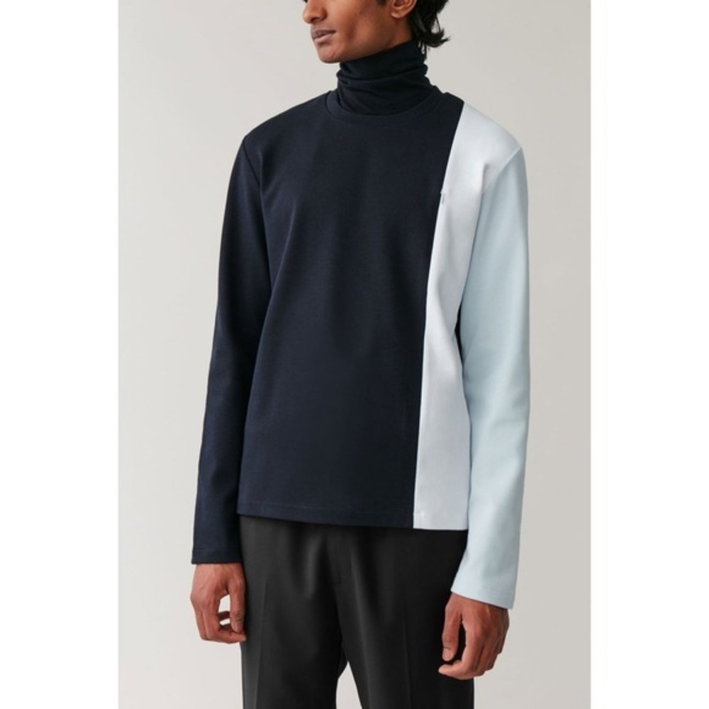 COS Color Block Ponte Cotton Stretch Sweatshirt High Quality Basic EUR‎ XL
